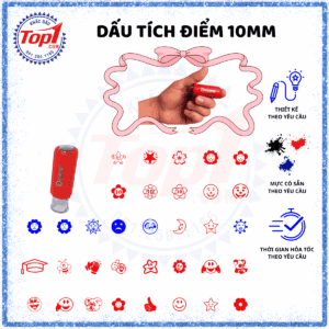 LÀM MỘC DẤU TÍCH ĐIỂM - KHẮC CON DẤU TRÒN NHỎ 10MM
